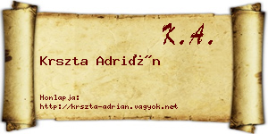 Krszta Adrián névjegykártya